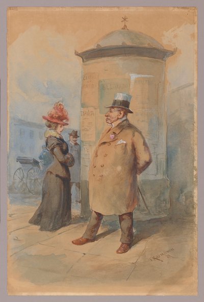 Under the Announcement Pole by Franciszek Kostrzewski